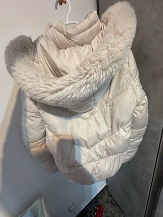 Chaqueta acolchada beige mujer