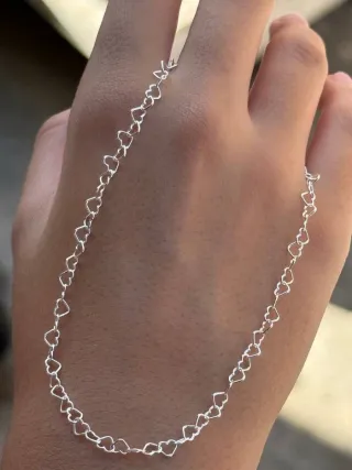 Gargantilla Plata Corazones Calidad