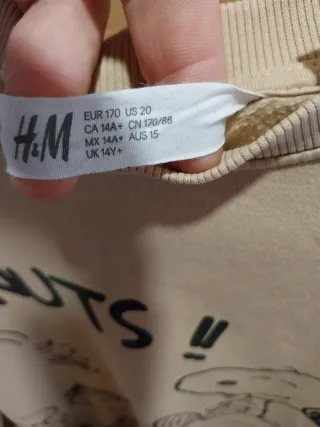 Sudadera H&M Snoopy Talla XS