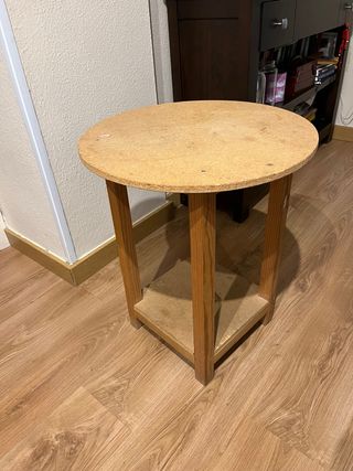 Mesa camilla redonda madera y aglomerado