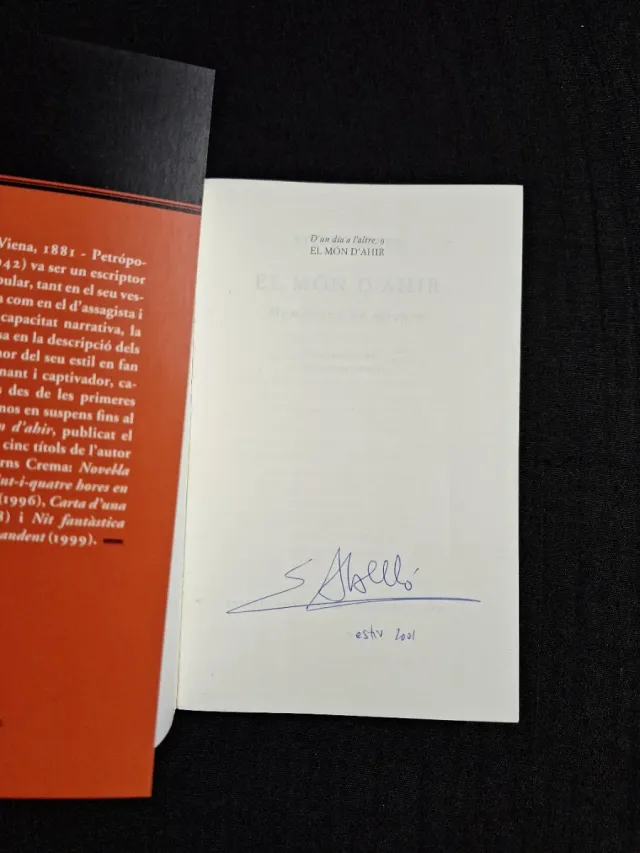 Stefan Zweig. El món d'ahir. Memòries d'un europeu