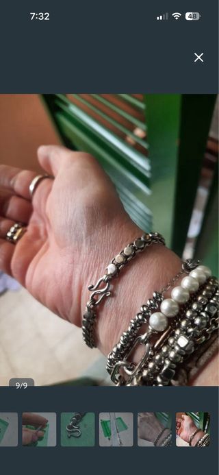 Pulsera de plata estilo cadena