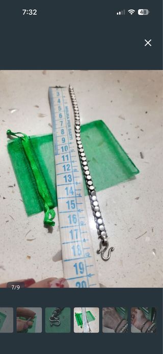 Pulsera de plata estilo cadena