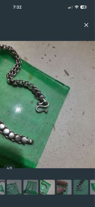 Pulsera de plata estilo cadena