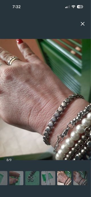 Pulsera de plata estilo cadena