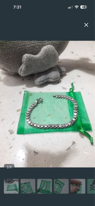 Pulsera de plata estilo cadena