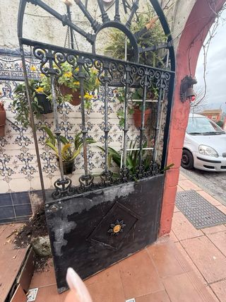 Puerta de hierro forjado