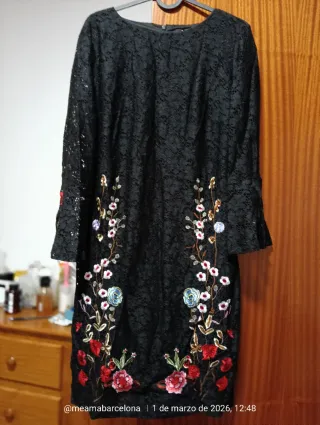 Vestido Desigual Negro Talla 38