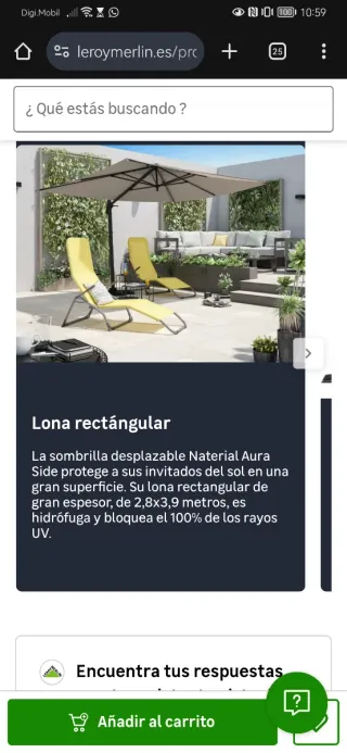 Parasol excéntrico gris