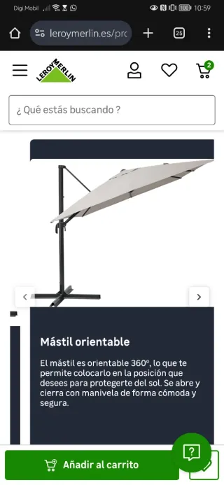 Parasol excéntrico gris