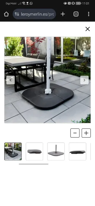 Parasol excéntrico gris