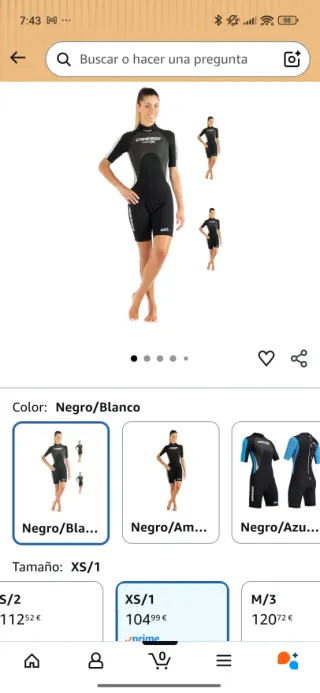 Traje de buceo Cressi Med X Shorty XS Mujer NUEVO