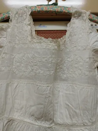 Camisón antiguo victoriano blanco