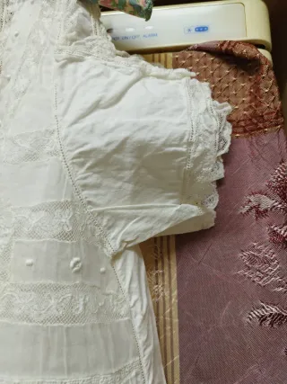 Camisón antiguo victoriano blanco