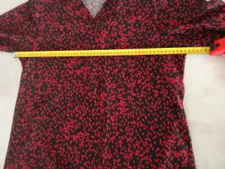 Camicia donna nera a pois rossi trasparente