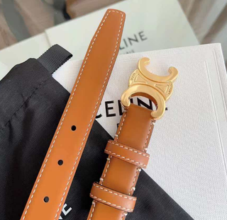 Cinturón Céline Marrón y Dorado