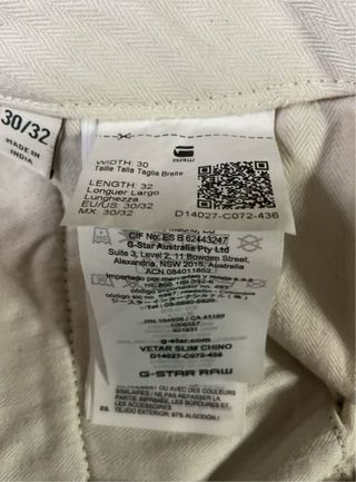 Pantalón chino hombre de G-Star Raw (W30/L32)