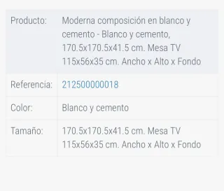 Mueble TV modular gris y blanco en perfecto estado