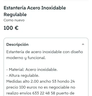 Estantería Acero Inoxidable Negocio/Vivienda
