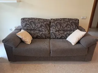 Sofá Cama doble marrón y Beige