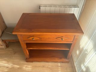 Aparador roble macizo con ruedas