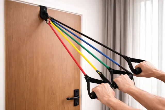 Bande di resistenza per fitness e palestra a casa + impugnature