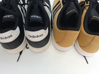 2 Pares Adidas Talla 38.5 Beige/Negro