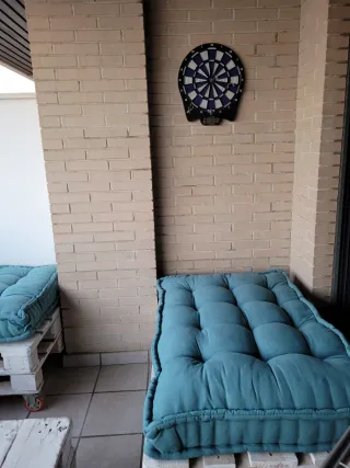 Conjunto Terraza Palets + Mesa Cristal