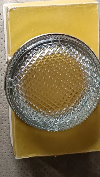 Posacenere vintage anni '60 vetro lavorato metallo