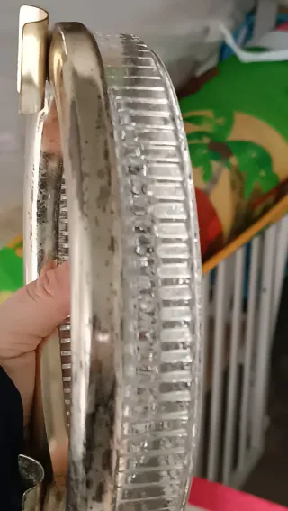 Posacenere vintage anni '60 vetro lavorato metallo