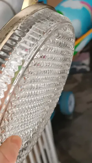 Posacenere vintage anni '60 vetro lavorato metallo