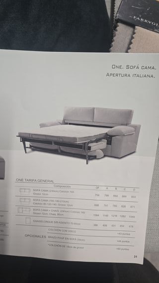 Sofá cama gris con colchón incluido