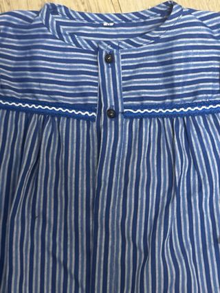 Blusón fallero talla 0 azul- para 1 / 2 años