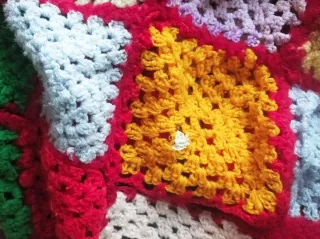 Antigua Manta Crochet Hecha a Mano