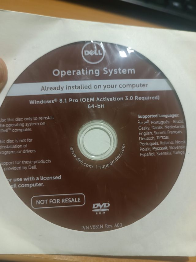Windows 8.1 Pro Dell Original Recovery DVD Fisico