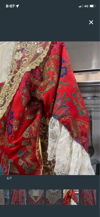 Corpiño Fallera Bordado Oro y Rojo