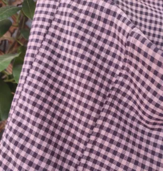 Vestido largo cuadros vichy rosa ZARA primavera