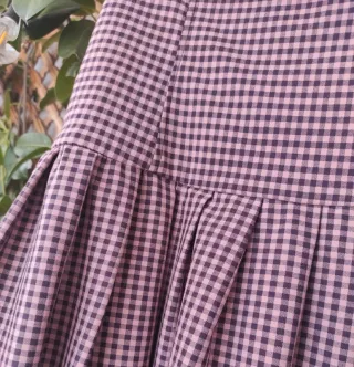 Vestido largo cuadros vichy rosa ZARA primavera