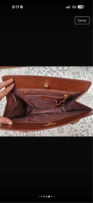 Bolso de piel marrón