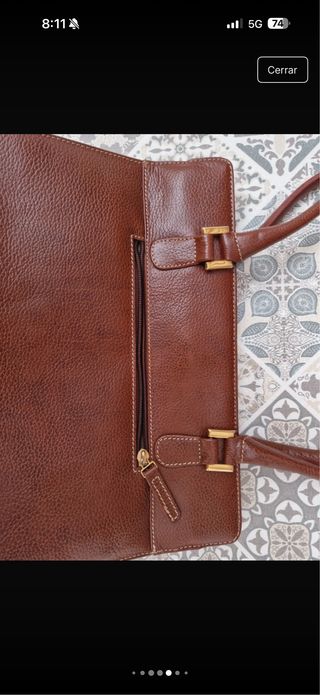 Bolso de piel marrón