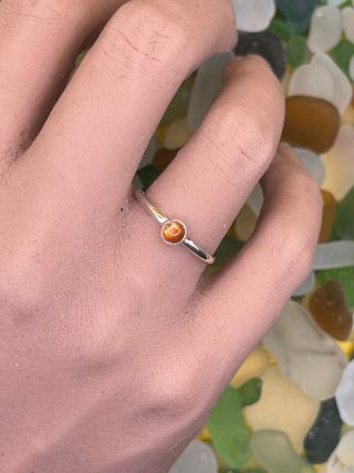 Anillo Plata Sunstone Naranja