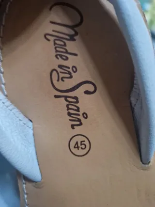 Mallorquinas blancas piel talla 45