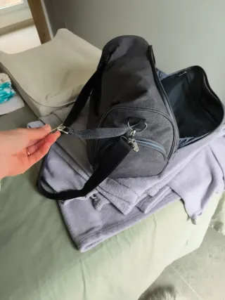 Bolso para cochecito de bebé gris