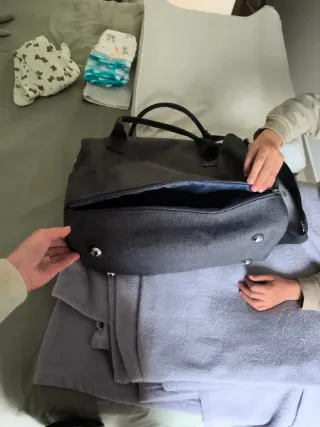 Bolso para cochecito de bebé gris