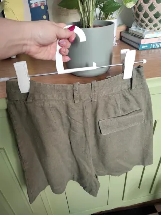 Bermudas verde caqui oliva ZARA verano lino