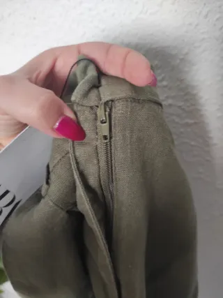 Bermudas verde caqui oliva ZARA verano lino