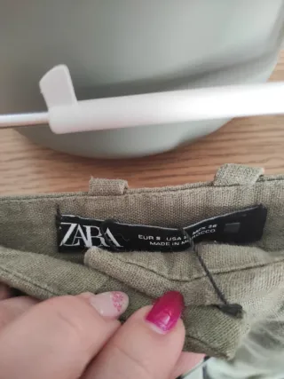 Bermudas verde caqui oliva ZARA verano lino