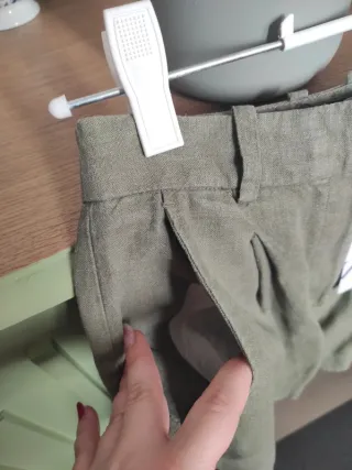 Bermudas verde caqui oliva ZARA verano lino