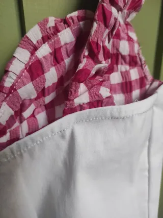 Top Corsé Cuadros Rojo rosa Blanco ZARA verano