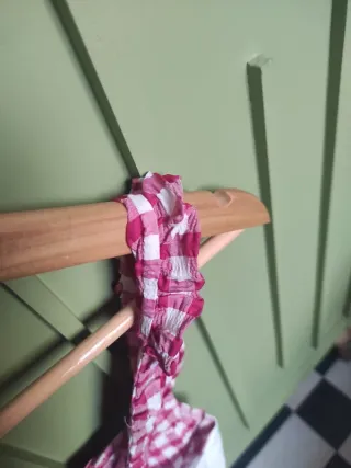 Top Corsé Cuadros Rojo rosa Blanco ZARA verano